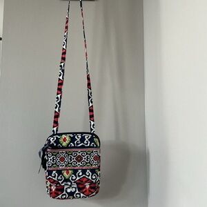 Vera Bradley Red and Blue Patterned Crossbody Bag
